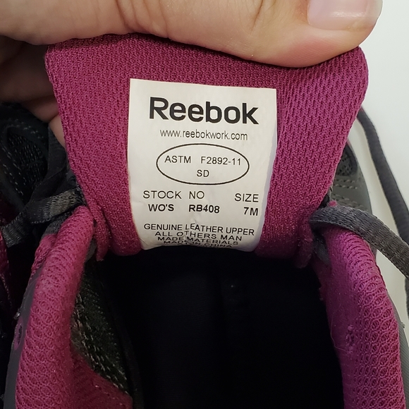 Reebok Women's Sublite Work RB408 Shoes Grey - Fuchsia Size 7M - Picture 7 of 8
